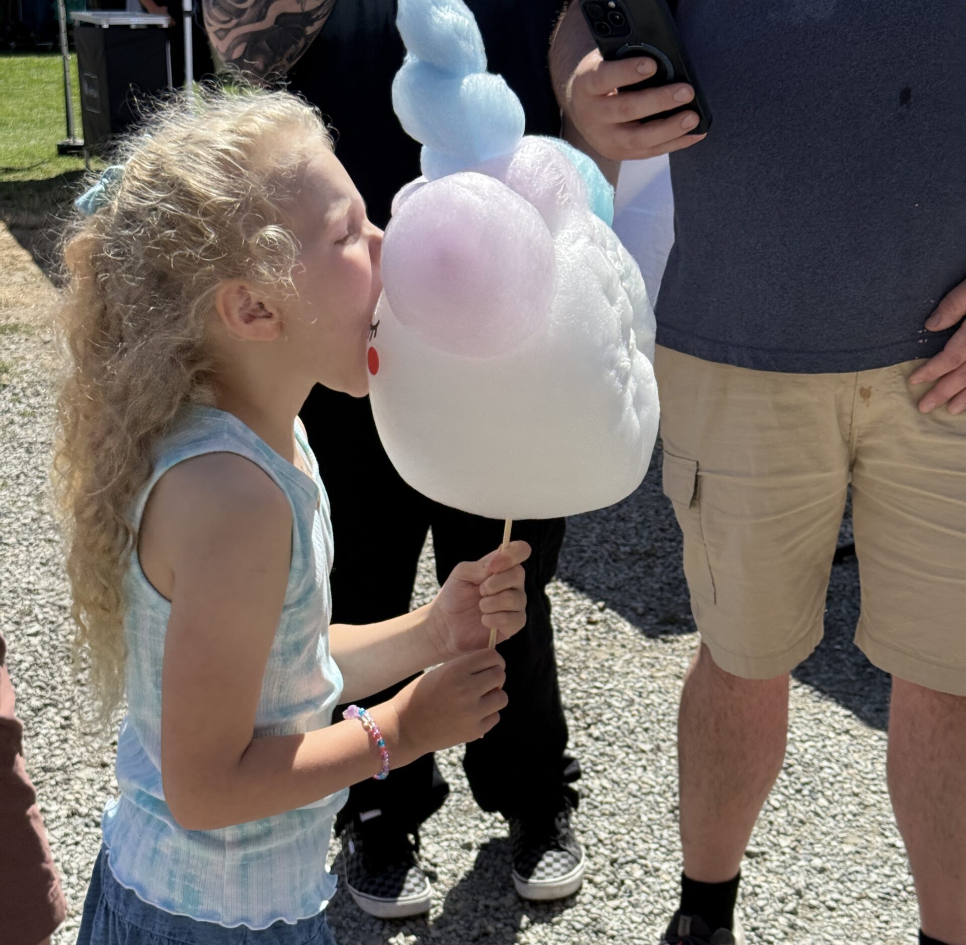 Girl Eating Cotton Candy
